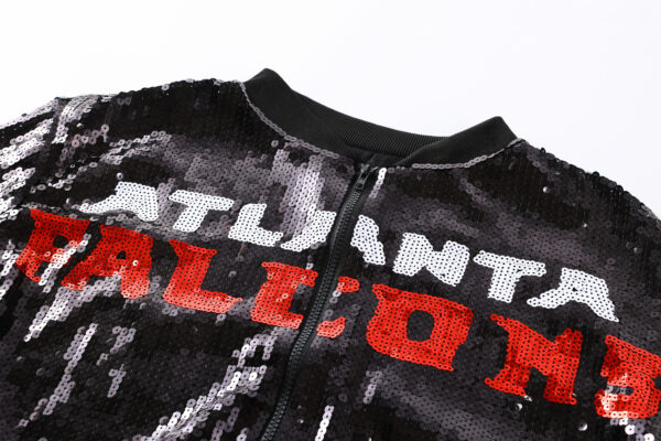 Women's Red & Black Sequin Rhinestone Jacket – Glitter Blazer Coat for Parties, Atlanta Style Evening Wear - 图片 4